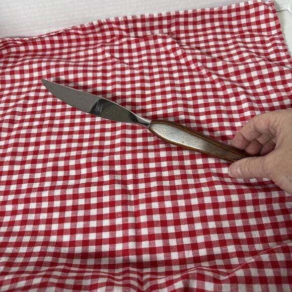 Fleetwood Stainless Steel Serving Knife MCM Rose Wood Handle 11.5”Long Excellent - Picture 2 of 8